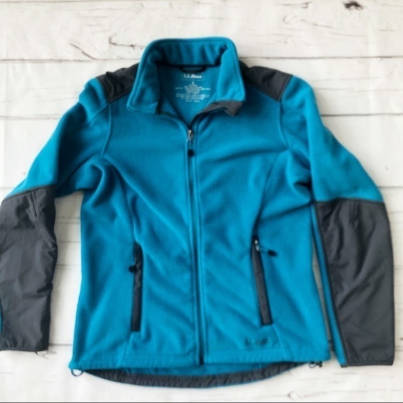 𝅺LL Bean fleece full zip jacket women’s Small  teal outdoor - Picture 1 of 8